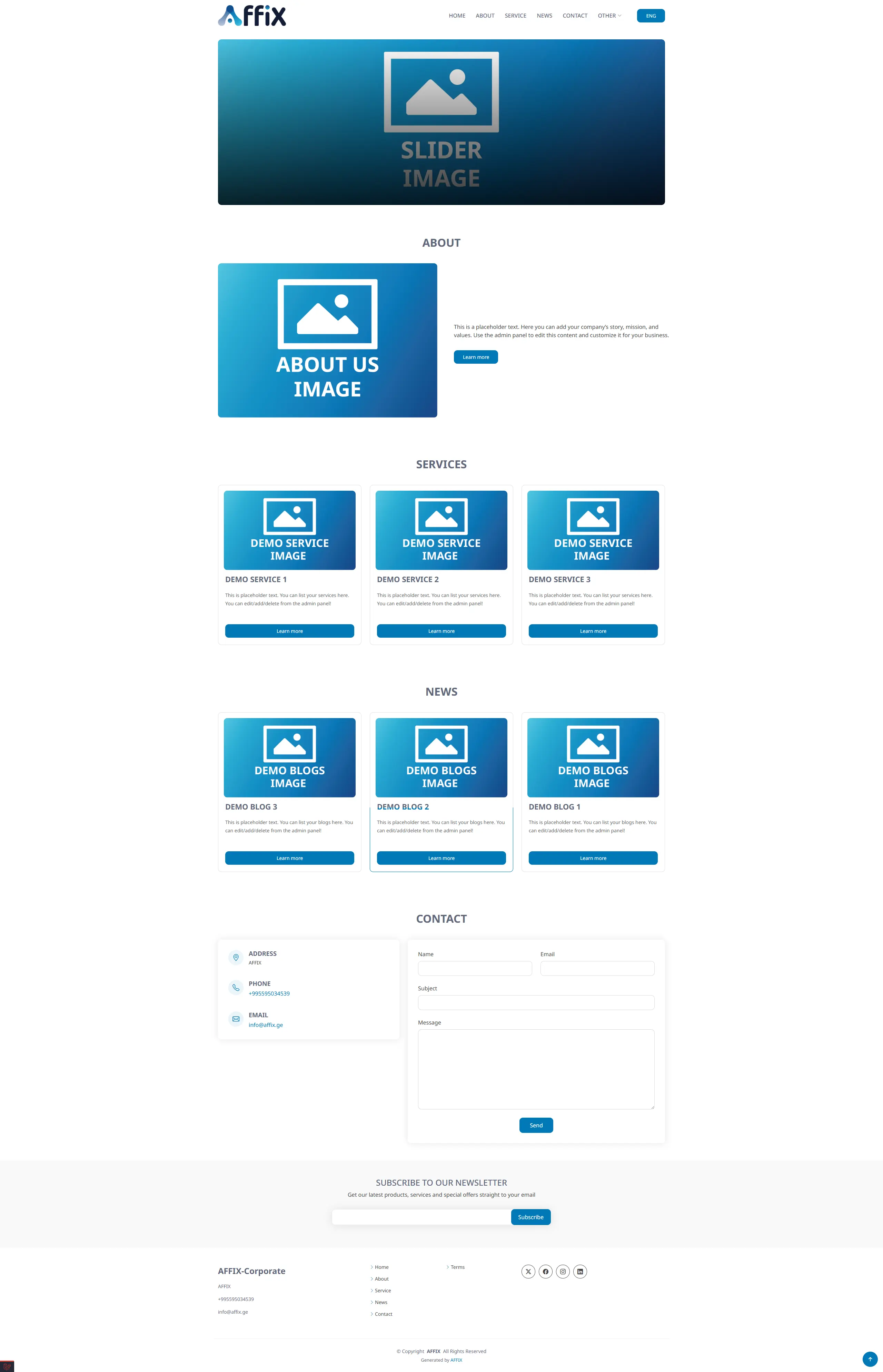 Easy website management panel